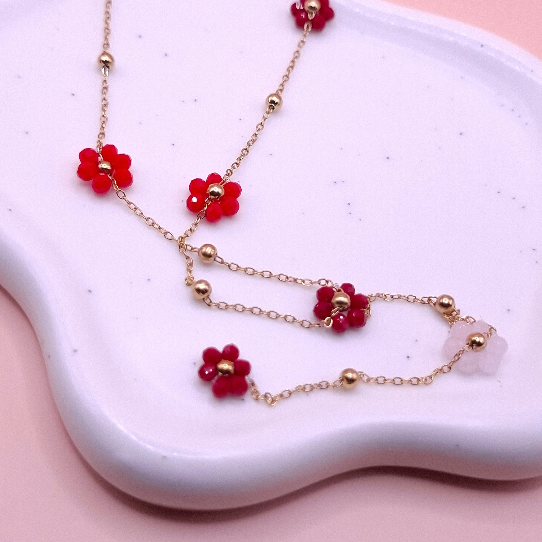 Collier FLORA Rouge